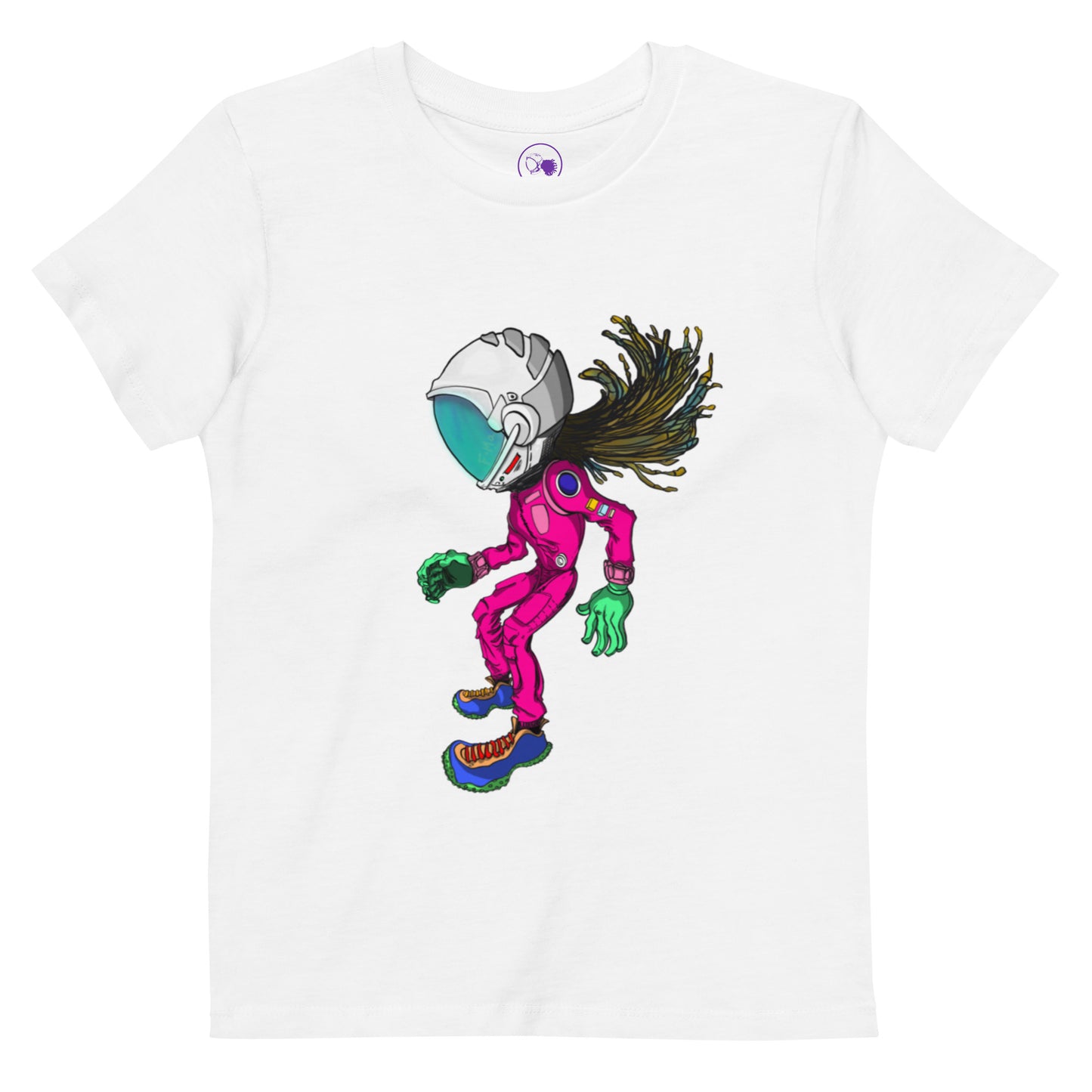 Floating Astronaut Kids T-Shirt (Magenta)
