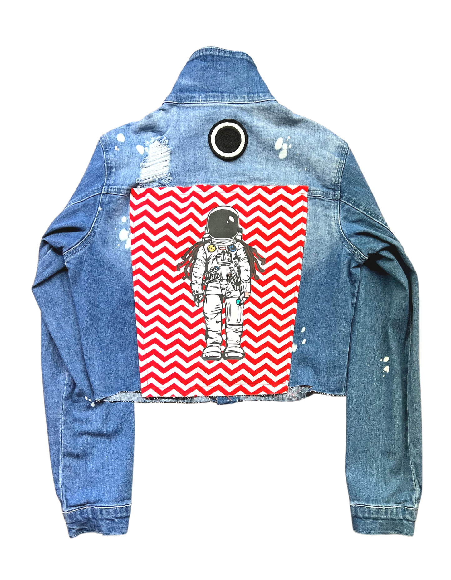 Frequency Patterns Denim Jacket