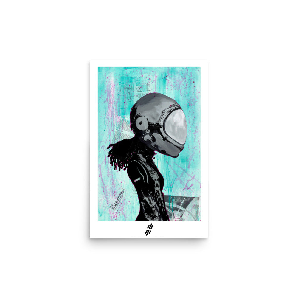 Girl In Space #1 Art Print