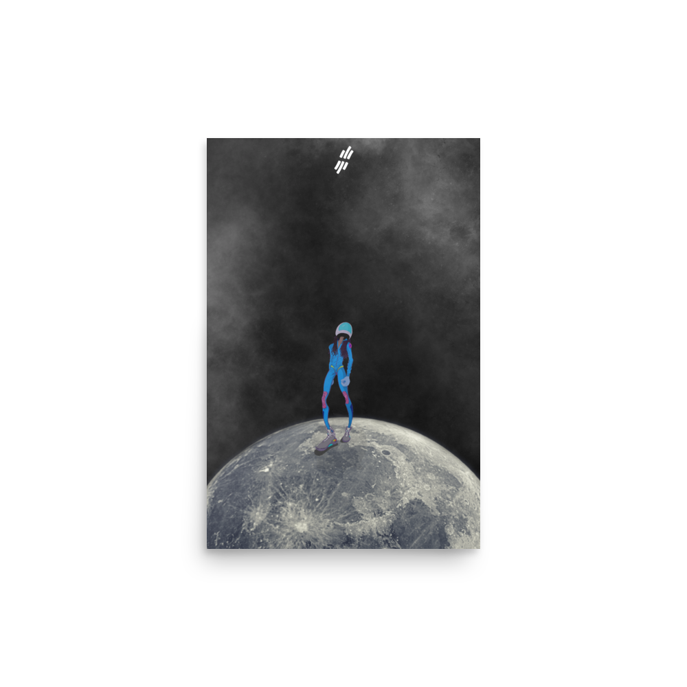 First Woman On The Moon Digital Art Print